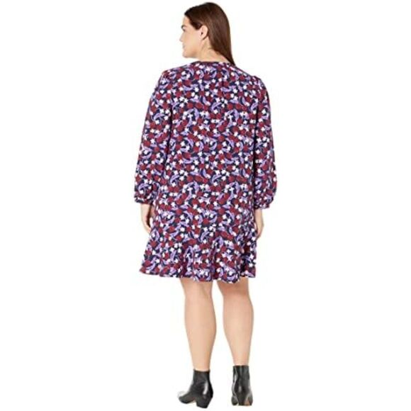Draper James Plus Size Rosanne Shift Dress in Plum Floral XXL - Picture 3 of 10